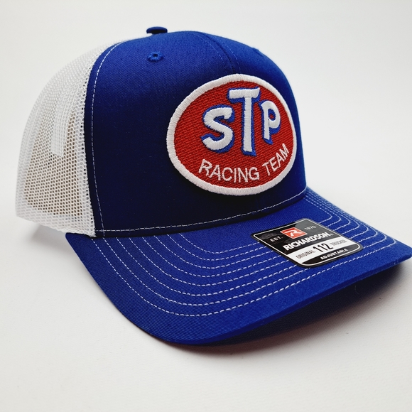 STP Racing Team Richardson 112 Trucker Mesh Snapback Cap Hat Blue - Picture 3 of 4
